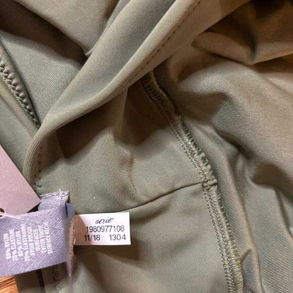 Aerie Polka Dot Pique Scoop Cheeky One Piece Swimsuit XL Blue White Beach Swim - Picture 5 of 8